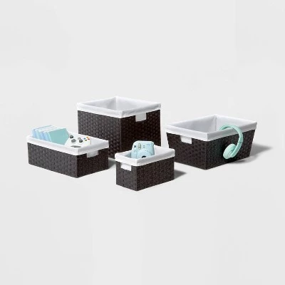 16" x 9" x 6" Lined Woven Media Bin Black - Brightroom™ 5 16" x 9" x 6" Lined Woven Media Bin Black - Brightroom™ - Image 3