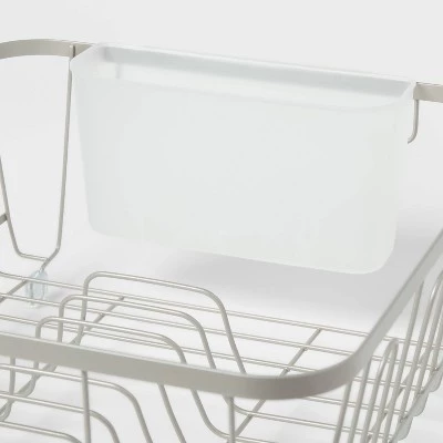 Small Steel Dish Drainer Brushed Nickel - Brightroom™ 4 Small Steel Dish Drainer Brushed Nickel - Brightroom™ - Image 2