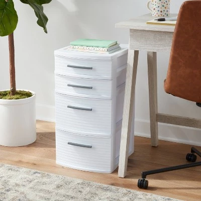 4 Drawer Medium Tower Off-White - Brightroom™ 3 4 Drawer Medium Tower Off-White - Brightroom™
