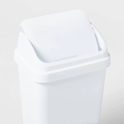 13gal Swing Top Waste Basket White - Brightroom™ 4 13gal Swing Top Waste Basket White - Brightroom™ - Image 2