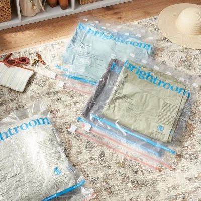 Large 5pc Compression Travel Bags Clear - Brightroom™ 3 Large 5pc Compression Travel Bags Clear - Brightroom™