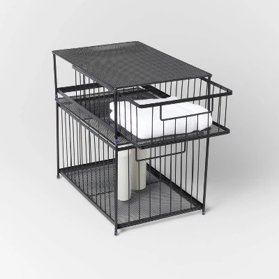 Small Stackable Slide Out Drawer - Brightroom™ Black 5 Small Stackable Slide Out Drawer - Brightroom™ Black - Image 3