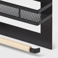 Metal Magnetic Side of Fridge Organizer with Mesh Shelf with Powder Coated Finish Black - Brightroom™ 5 Metal Magnetic Side of Fridge Organizer with Mesh Shelf with Powder Coated Finish Black - Brightroom™ -Brightroom shop GUEST bbf9cba6 a777 47a3 b5ed a5491dfdf208