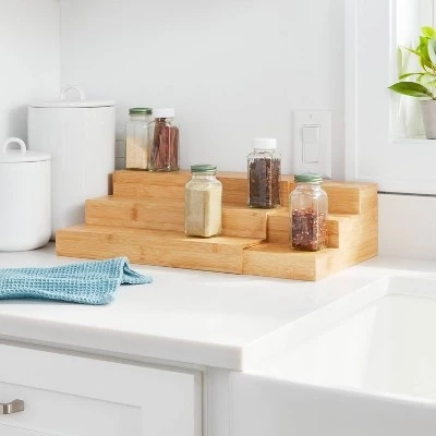 Bamboo Expandable Spice Rack Brown - Brightroom™ 3 Bamboo Expandable Spice Rack Brown - Brightroom™