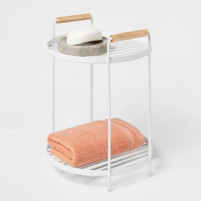 Round Vanity Organizer with Wood Handles - Brightroom™ Matte Black 4 Round Vanity Organizer with Wood Handles - Brightroom™ Matte Black - Image 2