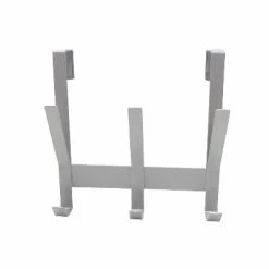 Heavy Duty Over The Door 3 Hooks Rail Matte Gray - Brightroom™