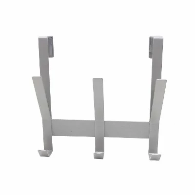 Heavy Duty Over The Door 3 Hooks Rail Matte Gray - Brightroom™ 3 Heavy Duty Over The Door 3 Hooks Rail Matte Gray - Brightroom™