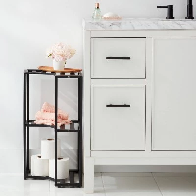 Small Space Storage Cabinet Black Metal - Brightroom™ 3 Small Space Storage Cabinet Black Metal - Brightroom™