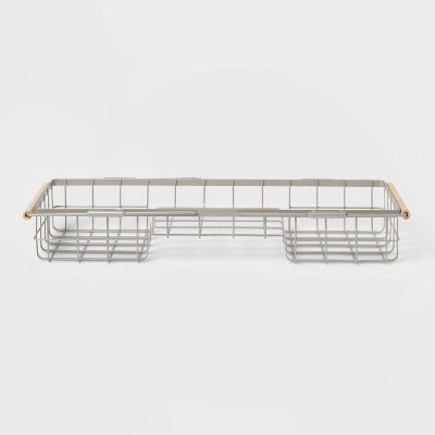 Metal Bathtub Caddy with Wood Handles - Brightroom™ Matte Black 6 Metal Bathtub Caddy with Wood Handles - Brightroom™ Matte Black - Image 4