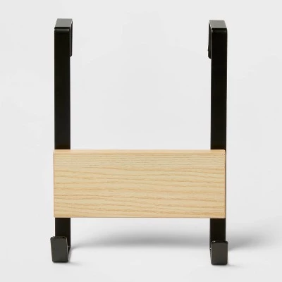 Small over the Door Hook with Wood 2 Hooks - Brightroom™ Brushed Nickel 6 Small over the Door Hook with Wood 2 Hooks - Brightroom™ Brushed Nickel - Image 4