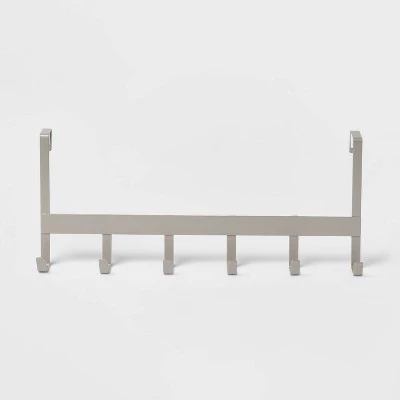 Large Over the Door Hook 6 Hooks - Brightroom™ Matte Black 5 Large Over the Door Hook 6 Hooks - Brightroom™ Matte Black - Image 3