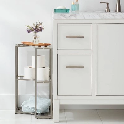 Small Space Storage Cabinet Brushed Nickel Metal - Brightroom™ 3 Small Space Storage Cabinet Brushed Nickel Metal - Brightroom™