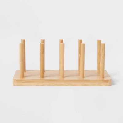 Wood 4 Slot Cutting Board Pan Lid Organizer Yellow - Brightroom™ 4 Wood 4 Slot Cutting Board Pan Lid Organizer Yellow - Brightroom™ - Image 2