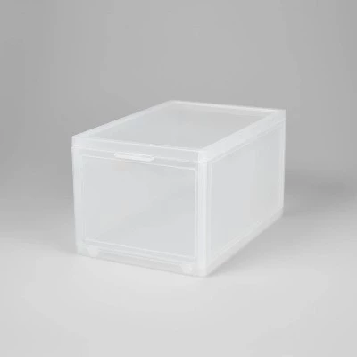 Small Stackable Bins Front Opening Clear Plastic - Brightroom™ 6 Small Stackable Bins Front Opening Clear Plastic - Brightroom™ - Image 4
