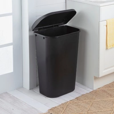 11.3gal Lift Top Waste Basket Black - Brightroom™ 3 11.3gal Lift Top Waste Basket Black - Brightroom™