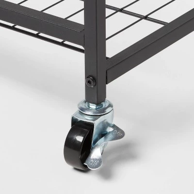 Storage Cart Black Metal with Natural Wood - Brightroom™ 4 Storage Cart Black Metal with Natural Wood - Brightroom™ - Image 2