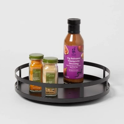 1-Tier Metal Lazy Susan Turntable Black - Brightroom™ 4 1-Tier Metal Lazy Susan Turntable Black - Brightroom™ - Image 2