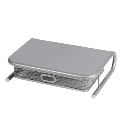 Mesh Monitor Stand with Drawer Silver - Brightroom™ 3 Mesh Monitor Stand with Drawer Silver - Brightroom™