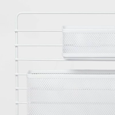 Mesh Wall Office Supply Organizer White - Brightroom™ 4 Mesh Wall Office Supply Organizer White - Brightroom™ - Image 2