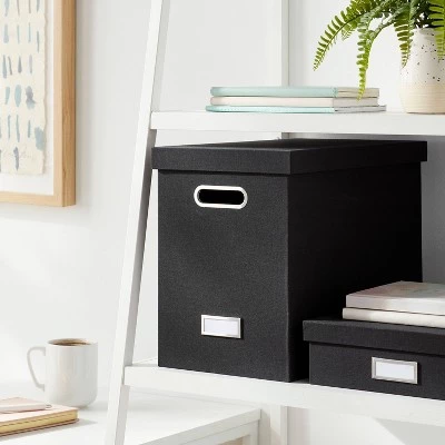 Canvas Hanging File Organizer with Lid - Brightroom™ Black 3 Canvas Hanging File Organizer with Lid - Brightroom™ Black