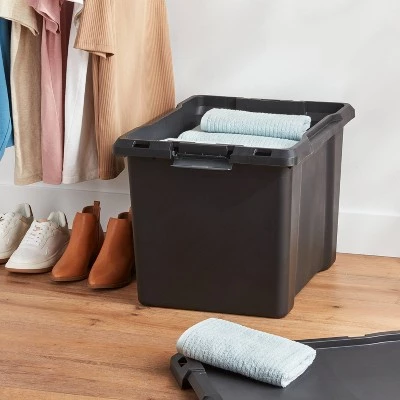 19gal Large Latching Storage Tote Black - Brightroom™ 3 19gal Large Latching Storage Tote Black - Brightroom™