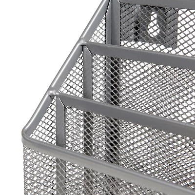 Mesh Hanging File Sorter with Keyholes Silver - Brightroom™ 5 Mesh Hanging File Sorter with Keyholes Silver - Brightroom™ - Image 3
