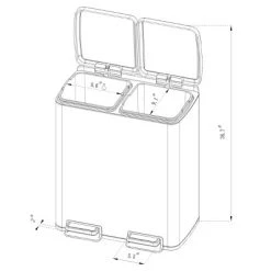 60L Stainless Steel Step Trash and Recycle Can - Brightroom™ -Brightroom shop GUEST e7721439 02d4 4cbb 994a 7467bdac2ef2