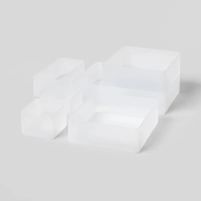 6pc Plastic Drawer Organizer Clear - Brightroom™ 4 6pc Plastic Drawer Organizer Clear - Brightroom™ - Image 2