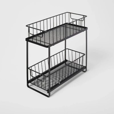Two Tiered Slide Out Organizer - Brightroom™ Black 6 Two Tiered Slide Out Organizer - Brightroom™ Black - Image 4