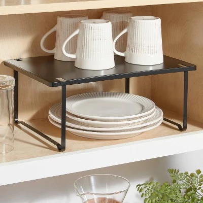 Metal Stacking Shelf with Powder Coated Finish Black - Brightroom™ 3 Metal Stacking Shelf with Powder Coated Finish Black - Brightroom™