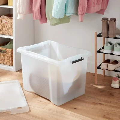 Large Frosted Latching Storage Box - Brightroom™ 3 Large Frosted Latching Storage Box - Brightroom™