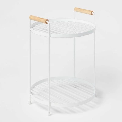 Round Vanity Organizer with Wood Handles - Brightroom™ Matte Black 5 Round Vanity Organizer with Wood Handles - Brightroom™ Matte Black - Image 3