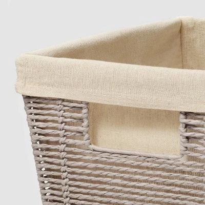 16" x 9" x 6" Woven Twisted Paper Rope Media Basket Gray - Brightroom™ 4 16" x 9" x 6" Woven Twisted Paper Rope Media Basket Gray - Brightroom™ - Image 2
