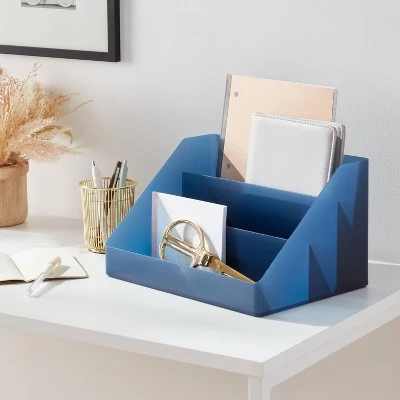 Large Desktop Organizer Shadow Blue - Brightroom™ 3 Large Desktop Organizer Shadow Blue - Brightroom™