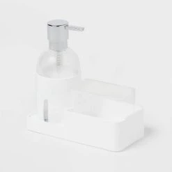 Plastic Soap Pump with Silicone Holder with Caddy & Tray White - Brightroom™ 6 Plastic Soap Pump with Silicone Holder with Caddy & Tray White - Brightroom™ -Brightroom shop GUEST fe3b3583 6325 4ee8 a556 0b52d2159908